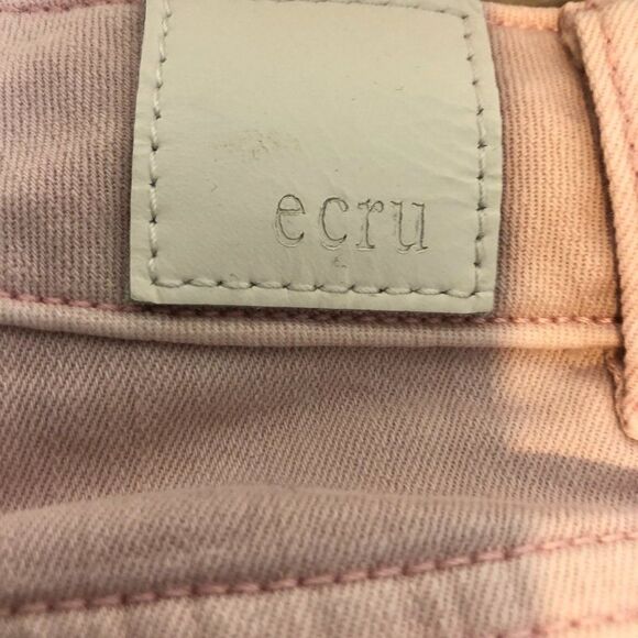 Ecru style Pale Pink cut off raw hem hi-rise jeans size 2 - Picture 2 of 7